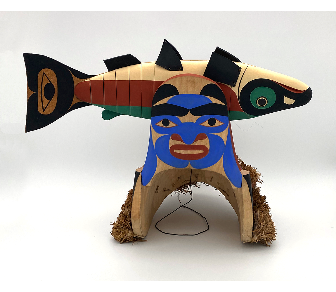 Bear Catching a Salmon Carved Mask - David Stephens